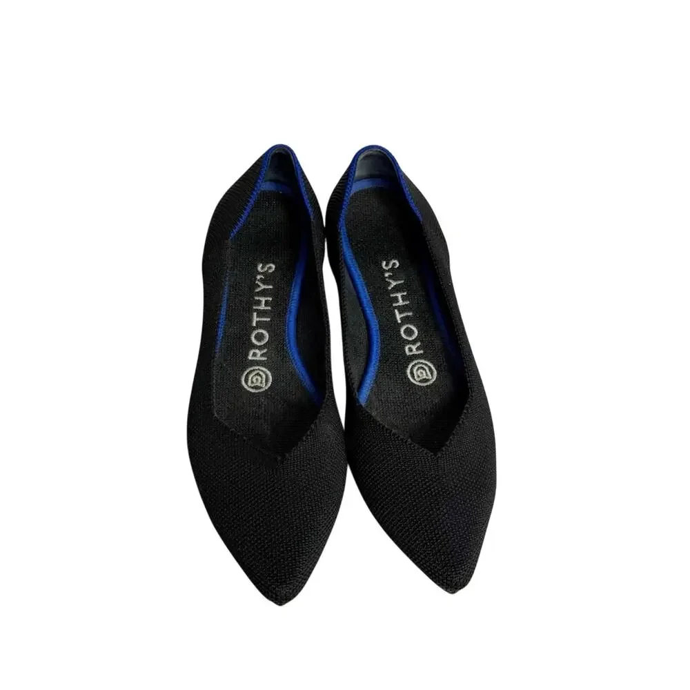ROTHY'S THE POINT BALLET BLACK FLAT WOMEN SIZE 6 SHOES NO BOX